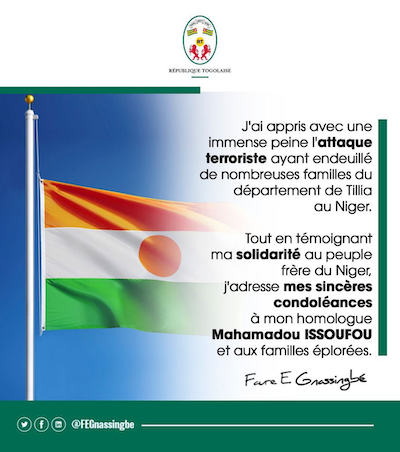 102 45369 le togo adresse ses condolances au niger aprs lattaque terroriste de tillia ocb