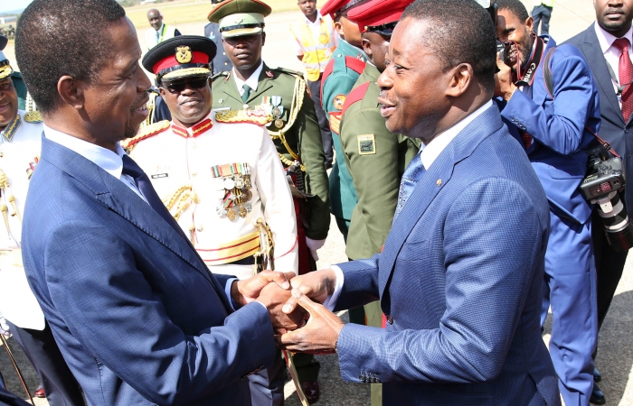 Faure Gnassingbé accueilli à son arrivée à Lusaka par son homologue Edgar Lungu - 8 mai 2017