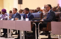 Faure Gnassingbé et Paul Kagamé lors du 3e Sommet Transform Africa à Kigali au Rwanda