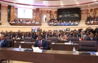 Faure Gnassingbé et Paul Kagamé lors du 3e Sommet Transform Africa à Kigali au Rwanda