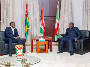 M&eacute;diation dans les Grands Lacs :&nbsp; &eacute;changes &agrave; Bujumbura entre Faure Gnassingb&eacute; et Evariste Ndayishimiye