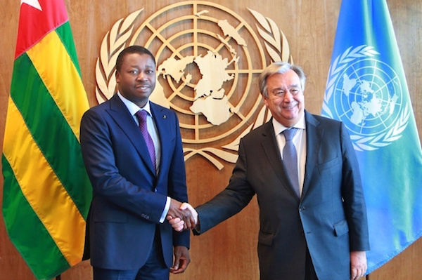 Antonio Guterres félicite Faure Gnassingbé pour son investiture et salue son engagement