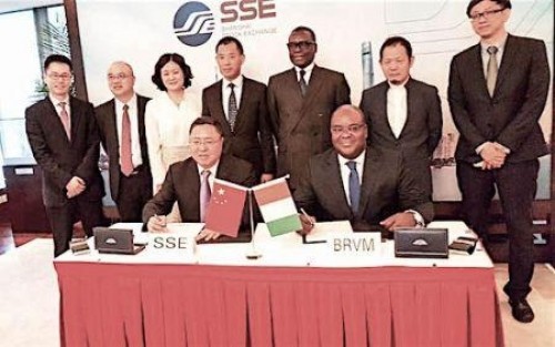 Investissement en portefeuille chinois en Afrique : la BRVM et la Bourse de Shanghaï signent un accord de partenariat