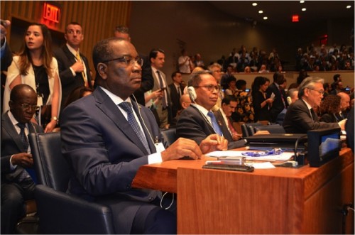 Photo : Le Premier Komi Selom Klassou au Forum sur les ODD à New York.